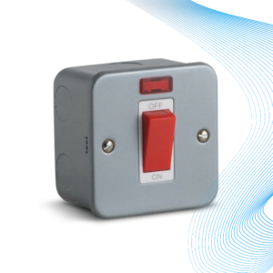 45A 1 Gang Metal Clad D.P Switch with Neon