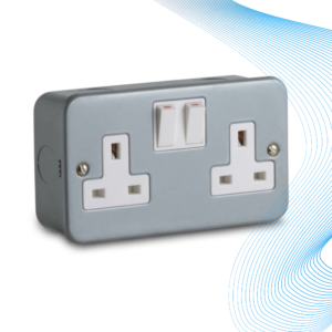 13A Metal Clad Twin Switched Socket Outlet