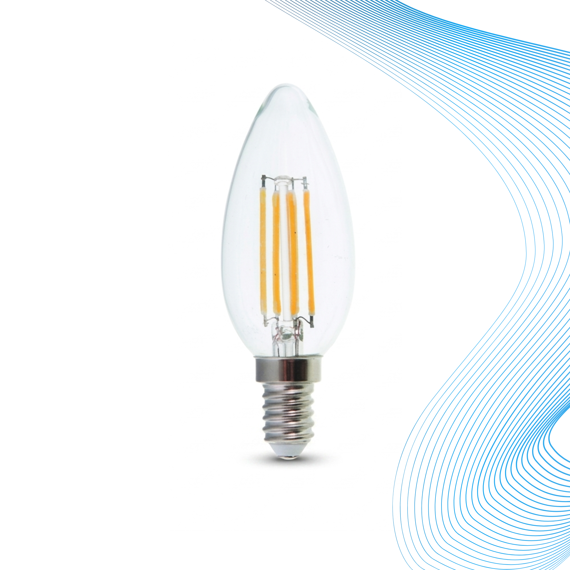 E14 LED Filament Candle Lamp 6W & 8W