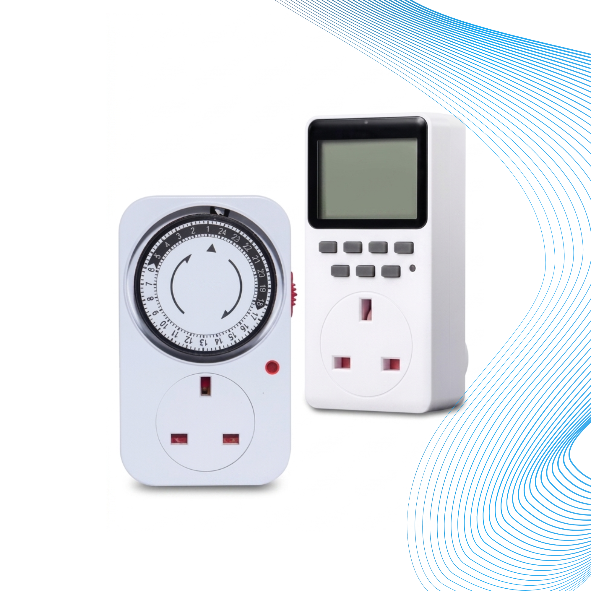 Digital Timer Switch Socket with Programmable 24-Hour & 7-Day LCD Display