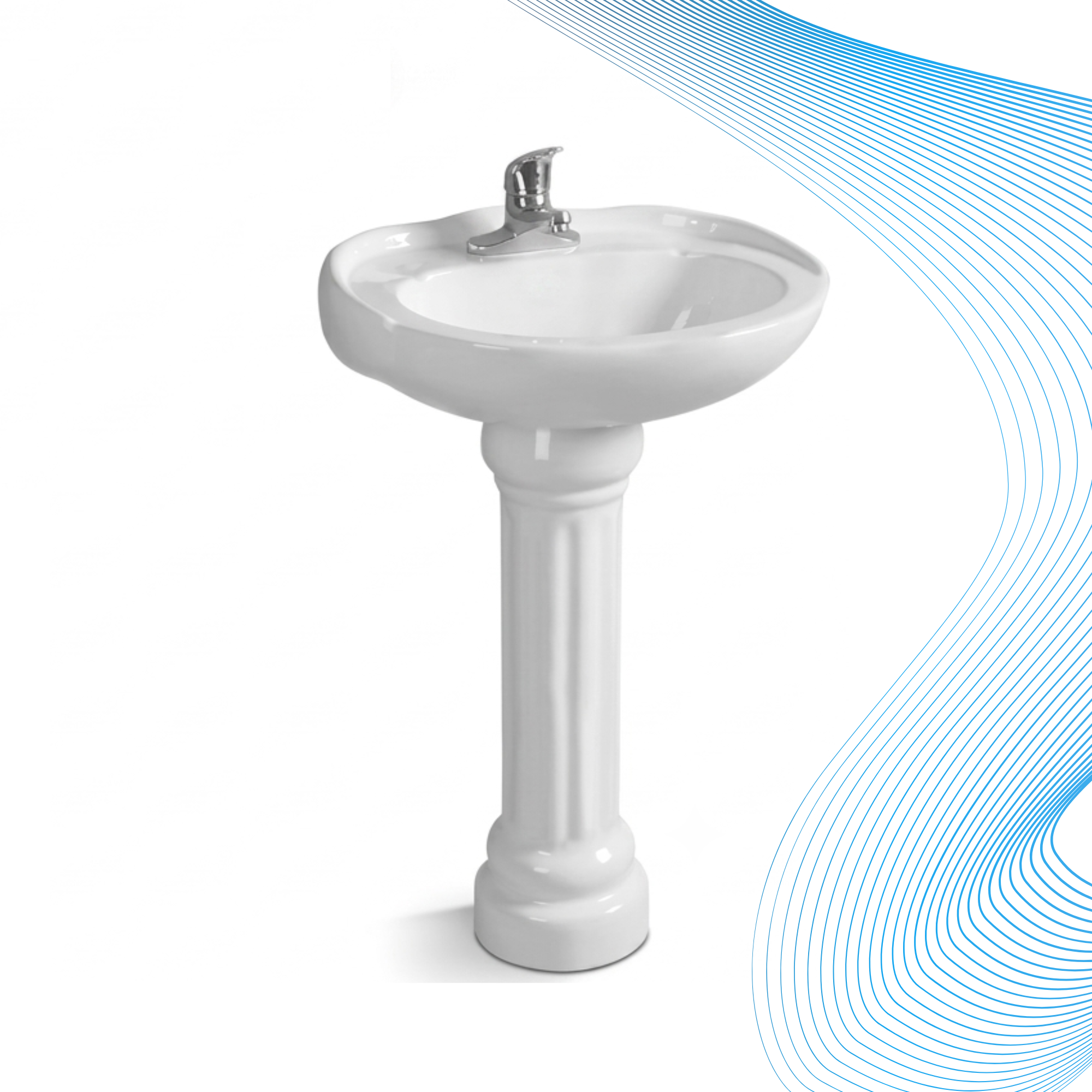 White Pedestal Wash Basin